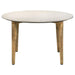Aldis - Round Marble Top Coffee Table - White And Natural Sacramento Furniture Store Furniture store in Sacramento