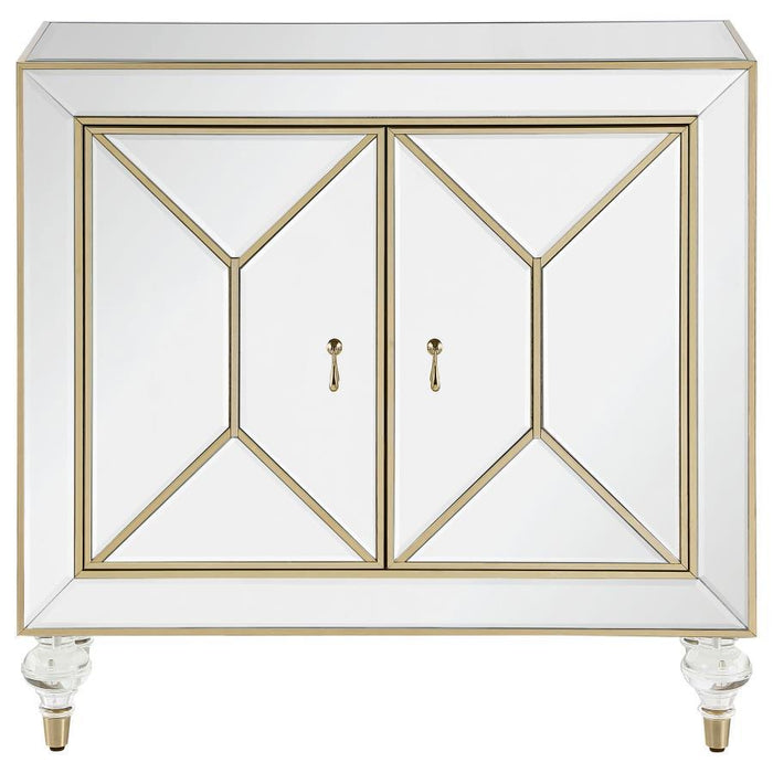 Lupin - 2-Door Accent Cabinet - Mirror And Champagne Sacramento Furniture Store Furniture store in Sacramento