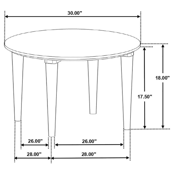 Aldis - Round Marble Top Coffee Table - White And Natural Sacramento Furniture Store Furniture store in Sacramento