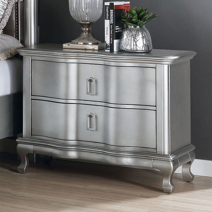 Aalok - Nightstand - Silver Sacramento Furniture Store Furniture store in Sacramento