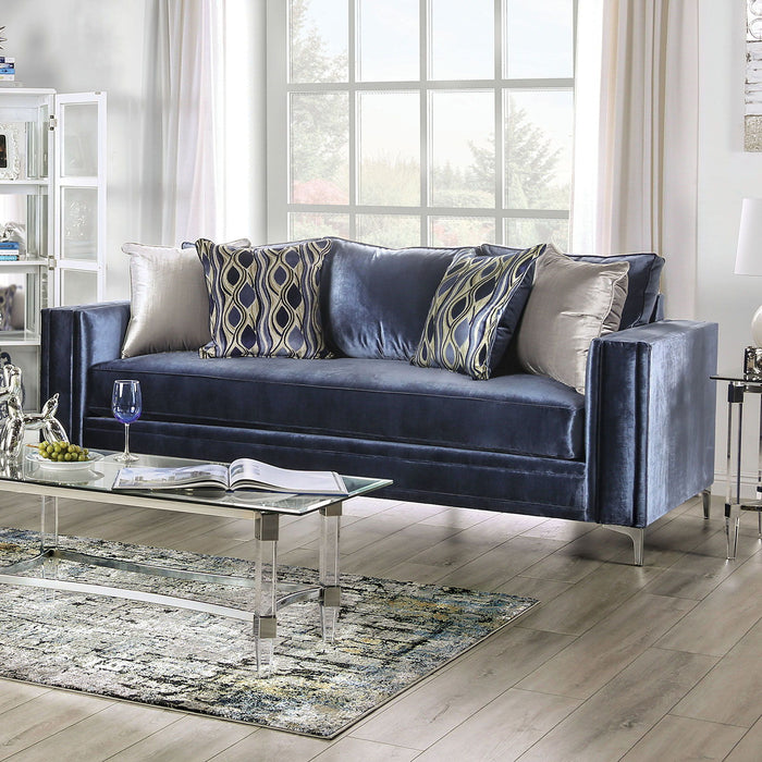 Jodie - Sofa - Satin Blue / Silver Sacramento Furniture Store Furniture store in Sacramento