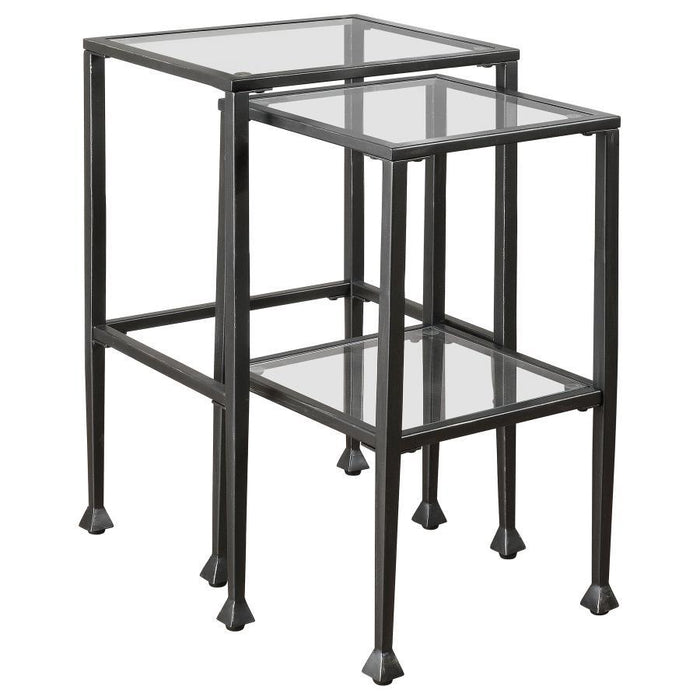 Leilani - 2 Piece Glass Top Nesting Tables - Black Sacramento Furniture Store Furniture store in Sacramento