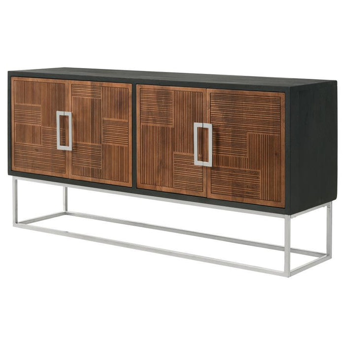 Borman - 4-Door Wooden Accent Cabinet - Walnut And Black Sacramento Furniture Store Furniture store in Sacramento