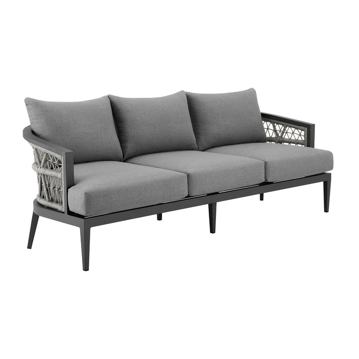 Zella - Outdoor Patio Sofa - Light Gray / Earl Gray