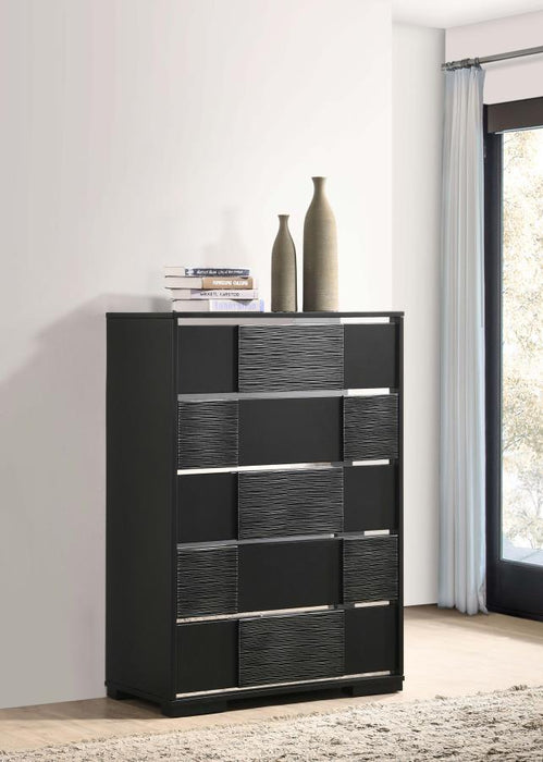 Blacktoft - 5-Drawer Chest - Black Sacramento Furniture Store Furniture store in Sacramento