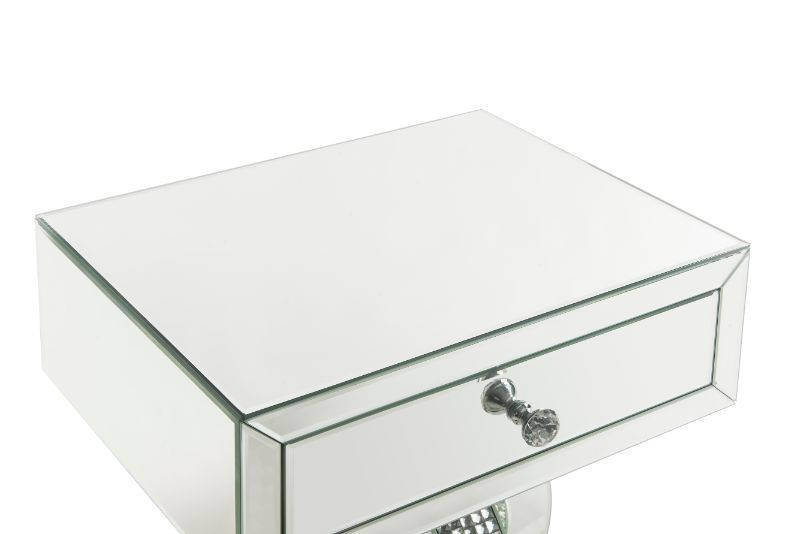 Ornat - Accent Table - Mirrored & Faux Diamonds - 22"