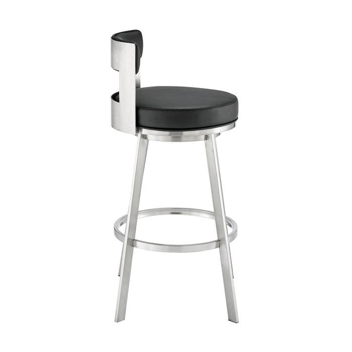 Flynn - Swivel Bar Stool -  Brushed Steel