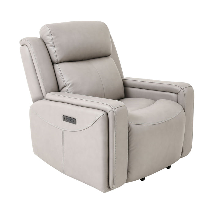 Claude - Dual Power Headrest And Lumbar Support Recliner Chair - Light Gray