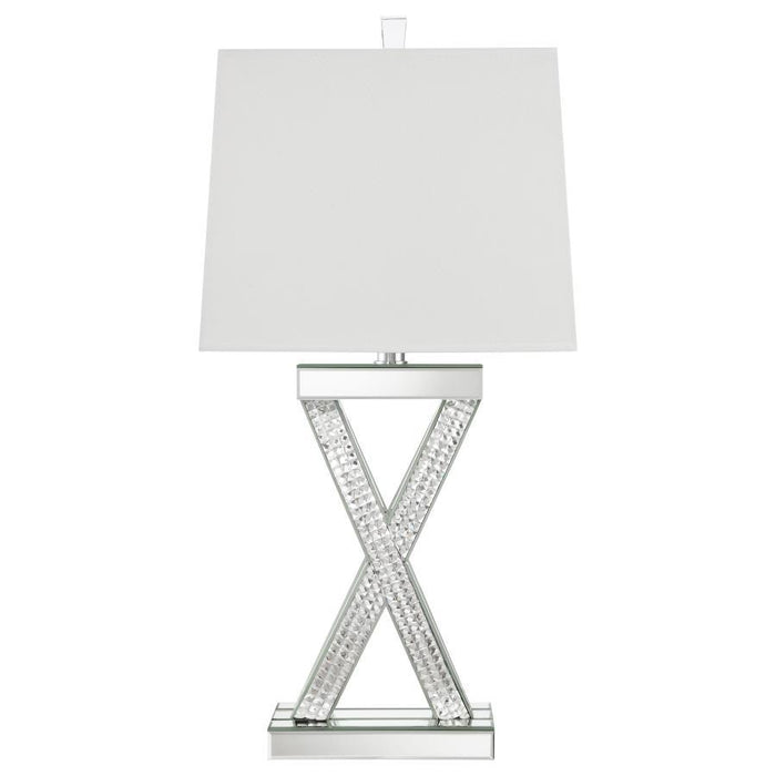 Dominick - Table Lamp With Rectange Shade - White And Mirror Sacramento Furniture Store Furniture store in Sacramento