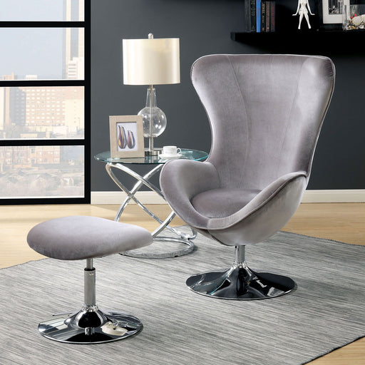 Shelia - Accent Chair With Ottoman - Gray Sacramento Furniture Store Furniture store in Sacramento