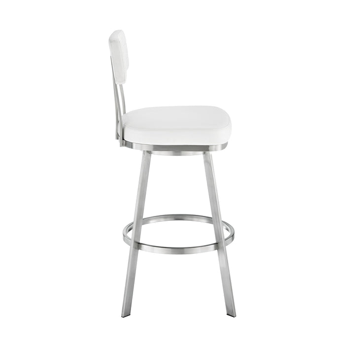 Benjamin - Swivel Stool - Brushed Steel Legs