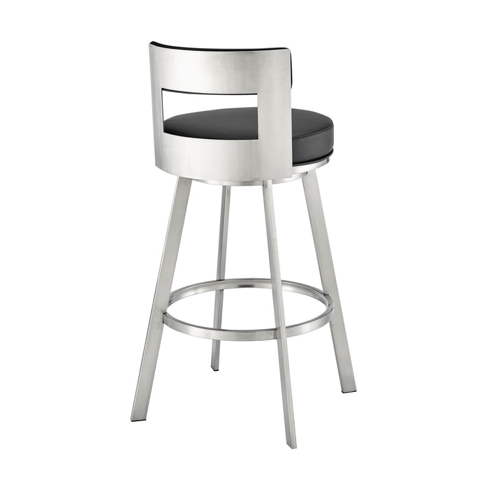 Flynn - Swivel Bar Stool -  Brushed Steel