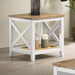 Maisy - Square Wooden End Table With Shelf - Brown And White Sacramento Furniture Store Furniture store in Sacramento