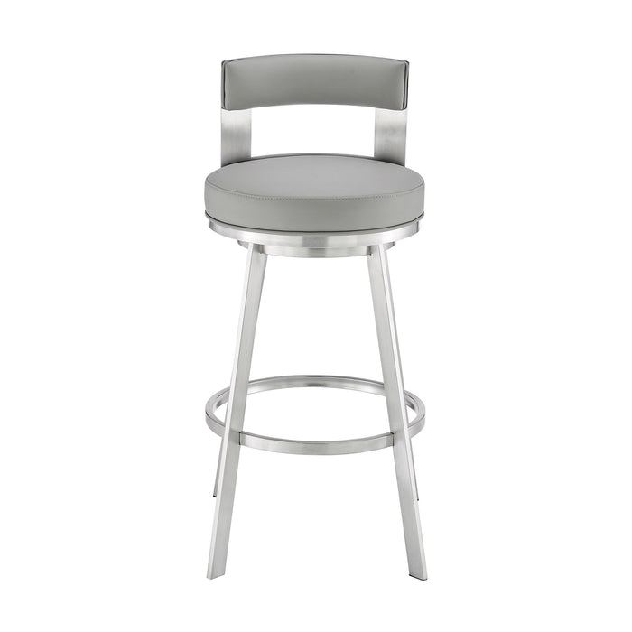 Flynn - Swivel Bar Stool -  Brushed Steel