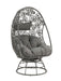 Hikre - Patio Lounge Chair - Clear Glass, Charcaol Fabric & Black Wicker Sacramento Furniture Store Furniture store in Sacramento