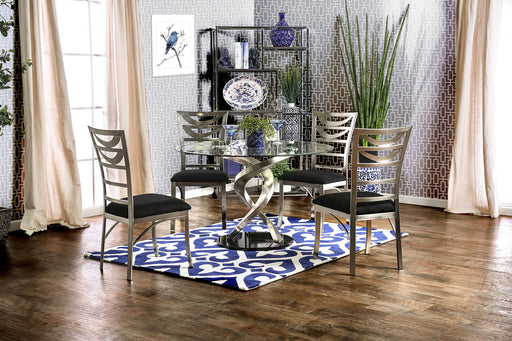Roxo - Round Dining Table - Silver / Black Sacramento Furniture Store Furniture store in Sacramento