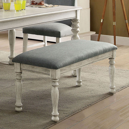 Siobhan - Bench - Antique White / Gray Sacramento Furniture Store Furniture store in Sacramento