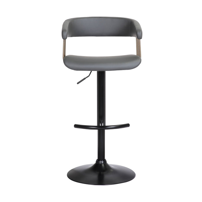 Calista - Adjustable Bar Stool - Grey / Golden Bronze